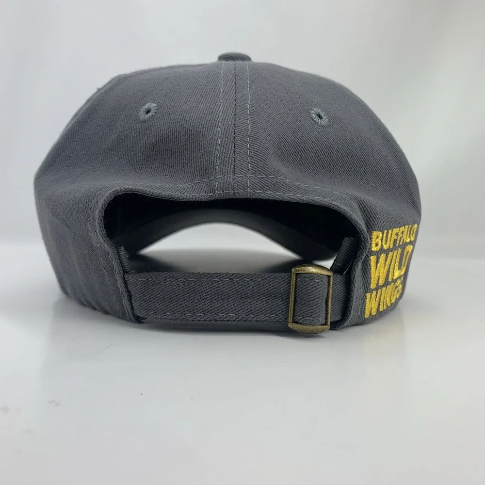 Buffalo Wild Wings Hat Gray Promo Employee Adjustable Strapback Baseball Cap